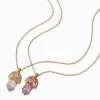 Claire's Colliers-Colliers à pendentifs Best Friends en strass roses et transparents - Lot de 2