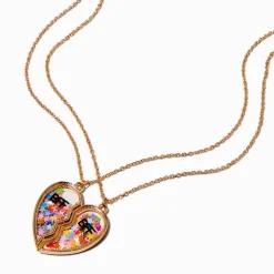 Claire's Colliers-Colliers à pendentif shaker cœur fendu best friends - Lot de 2
