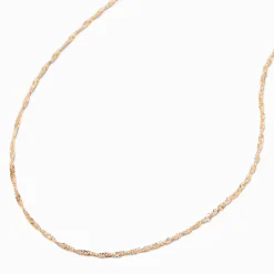 Claire's Colliers-Collier torsadé délicat couleur dorée