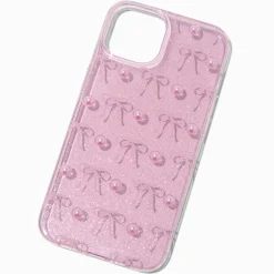 Claire's Compatible Iphone®-Coque de portable coquette nœuds roses - Compatible avec iPhone® 13/14/15