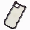 Claire's Compatible Iphone®-Coque de portable ondulée avec bordure chat noir - Compatible avec iPhone® 6/7/8/SE