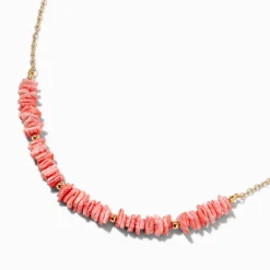Claire's Colliers-Coral Puka Shell Choker Necklace