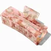 Claire's Barrettes Et Pinces-Coral Tortoiseshell Rectangular Hair Claw
