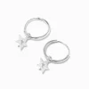 Claire's Anneaux|Bijoux Premium-Créoles à breloque étoile 12 mm en argent