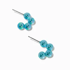 Claire's Anneaux-Créoles bulles en lucite bleues transparentes