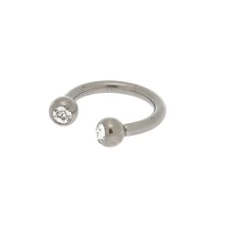 Claire's Bijoux Premium|Bijoux De Piercing-Créoles cartilage fer à cheval couleur titané 16 g