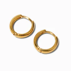 Claire's Anneaux|Bijoux Premium-Créoles à charnière 10 mm couleur doré jaune C LUXE by Claire’s