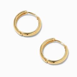 Claire's Anneaux|Bijoux Premium-Créoles à charnière 12 mm couleur doré jaune C LUXE by Claire’s