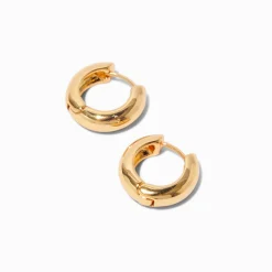 Claire's Anneaux|Bijoux Premium-Créoles à charnière épaisses couleur dorée C LUXE by Claire’s