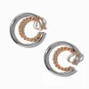Claire's Anneaux|Clips Et Autocollants-Créoles à clip double 15 mm en métaux mixtes