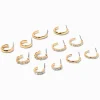 Claire's Anneaux-Créoles de strass couleur dorée - Lot de 6
