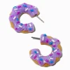 Claire's Anneaux-Créoles donuts violets phosphorescents