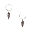 Claire's Anneaux-Créoles en argent avec plumes