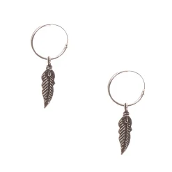 Claire's Anneaux-Créoles en argent avec plumes