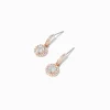 Claire's Pendantes-Créoles en halo avec zircon cubique couleur doré rose