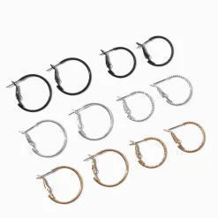 Claire's Anneaux-Créoles en métaux mixtes - Lot de 6