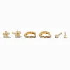 Claire's Clous D'oreilles|Bijoux Premium-Créoles et clous d'oreilles en zircon cubique couleur doré jaune C LUXE by Claire’s - Lot de 3