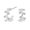Claire's Anneaux-Créoles feuilles en strass 10 mm couleur argentée