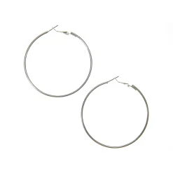 Claire's Anneaux-Créoles 60 mm couleur argenté