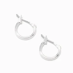 Claire's Anneaux-Créoles 10 mm couleur argentée