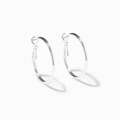 Claire's Anneaux-Créoles 30 mm couleur argentée