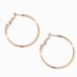 Claire's Anneaux-Créoles 40 mm couleur dorée