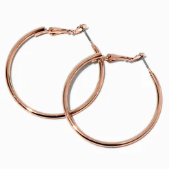 Claire's Anneaux-Créoles 40 mm couleur doré rose