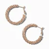 Claire's Anneaux-Créoles 30 mm strass couleur doré rose