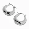 Claire's Anneaux-Créoles 22 mm tubulaires rondes couleur argentée