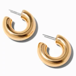 Claire's Anneaux-Créoles épaisses 30 mm couleur dorée