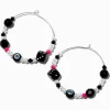 Claire's Anneaux-Créoles perlées variées perle d'imitation noires et roses