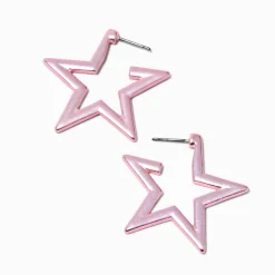 Claire's Anneaux-Créoles étoile anodisées violettes