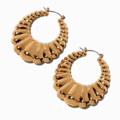 Claire's Anneaux-Créoles étoile croissant épais couleur dorée