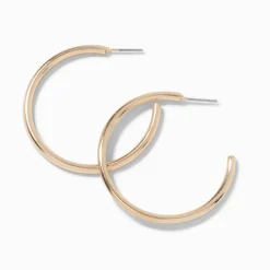 Claire's Anneaux-Créoles tubulaires 20 mm couleur dorée