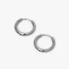 Claire's Anneaux|Bijoux Premium-Créoles tubulaires 10 mm en titane couleur argentée - Collection C Luxe