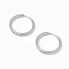 Claire's Anneaux|Bijoux Premium-Créoles tubulaires 14 mm en titane couleur argentée - Collection C Luxe