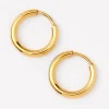 Claire's Anneaux|Bijoux Premium-Créoles tubulaires 10 mm titane couleur dorée - Collection C Luxe