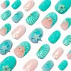 Claire's Ongles-3D Blue Mermaid Stiletto Press On Vegan Faux Nail Set - 24 Pack