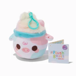 Claire's Cuddle Barn®-Décoration à clip pour sac en peluche Mooshake barbe à papa 8 cm en exclusivité chez Claire’s #Plush Goals by Cuddle Barn®