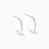 Claire's Anneaux|Bijoux Premium-Demi-créoles strass en argent