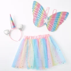 Claire's Déguisements-Déguisement licorne arc-en-ciel pastel Claire's Club - Lot de 3