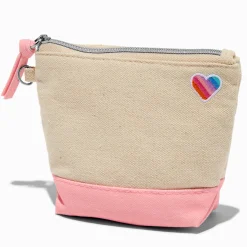 Claire's Porte-monnaies-DIY Small Pink Rainbow Heart Coin Purse
