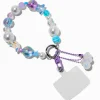 Claire's Accessoires Téléphone-Dragonne pour portable perlée violette