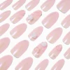 Claire's Ongles-3D Rose & Pearl Stiletto Vegan Faux Nail Set - 24 Pack