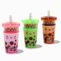 Claire's Lèvres-Ensemble de baumes à lèvres à paillettes thé aux perles - Lot de 3