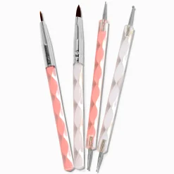 Claire's Ongles-Ensemble d’outils nail art transparents et roses - Lot de 5