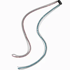Claire's Barrettes Et Pinces|Perruques Et Extensions-Extension de cheveux synthétiques chaîne strass bleus et roses