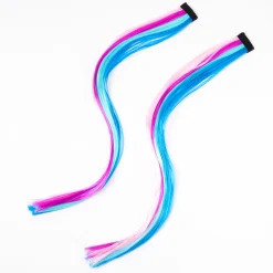 Claire's Perruques Et Extensions-Extensions de cheveux synthétiques à clip avec rayures sirène - Lot de 2