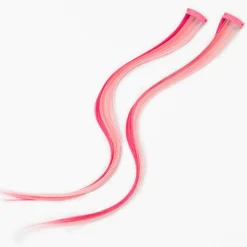 Claire's Perruques Et Extensions-Extensions de cheveux synthétiques à clip avec dégradé rose - Lot de 2