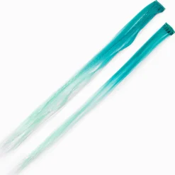 Claire's Perruques Et Extensions-Extensions de cheveux synthétiques vertes avec dégradé - Lot de 2